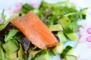 97- smoked salmon and shop bought salad