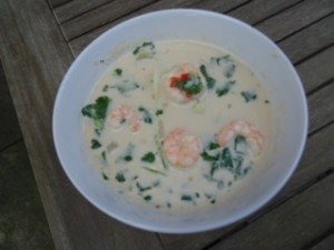 Coconut and prawn soup