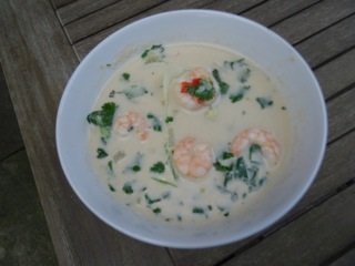 Coconut and prawn soup