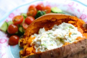 3 Baked sweet potato and salad