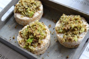 61- rice cakes and avocado