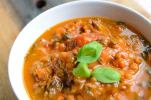 73 lentil and red pepper soup..
